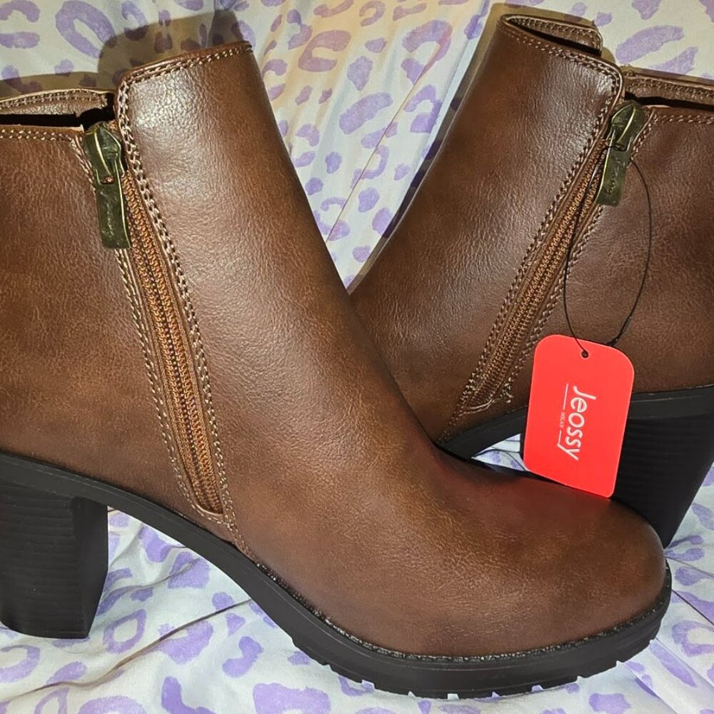 Jeossy Women's 9676 Ankle Booties Platform Chunky Heel Boots NWT